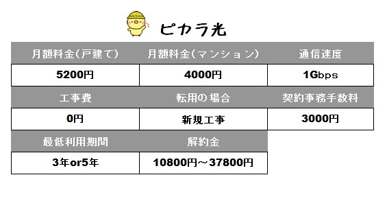 ピカラ光の料金