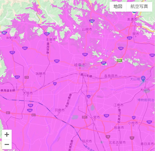 岐阜県wimaxエリア