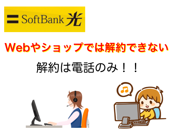 ソフトバンク光のWebやショップでは解約できない