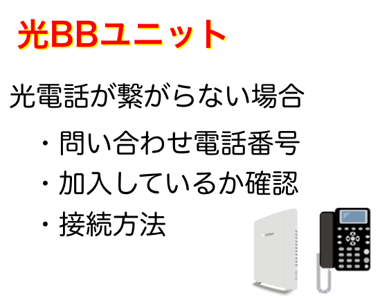 光BBユニットと電話が繋がらない場合