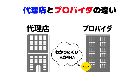 プロバイダと代理店の違い