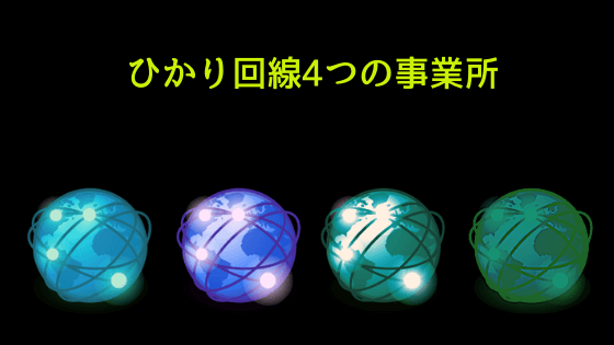 4つのひかり回線事業者