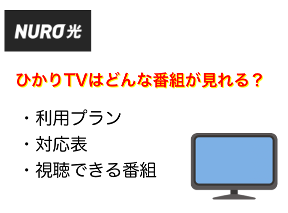 NURO光のひかりTV番組内容