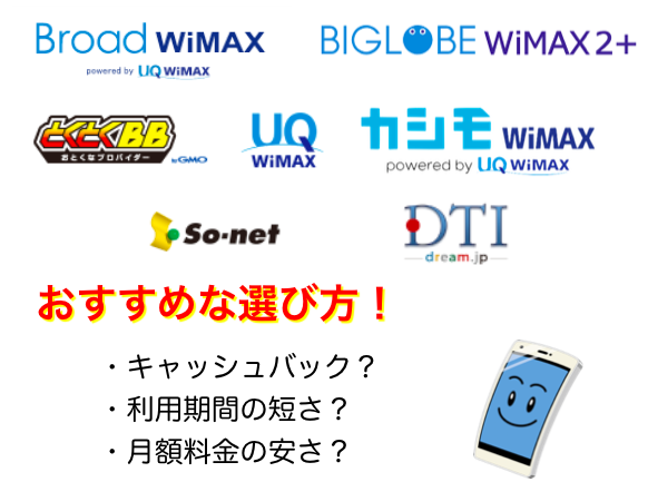 WiMAXプロバイダのおすすめな選び方について