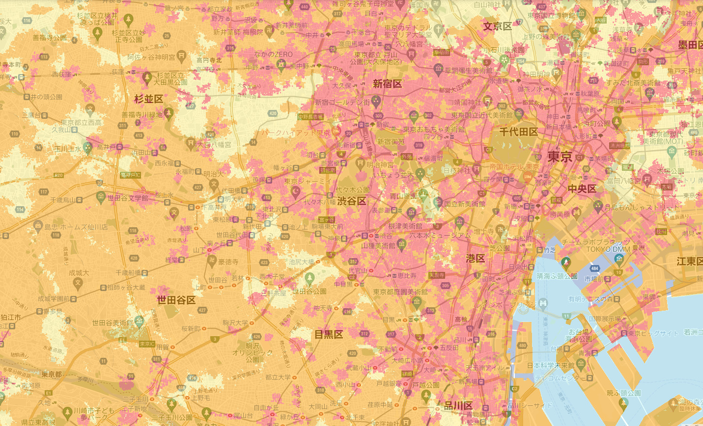 auの2022年冬5Gエリア