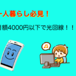 【一人暮らし必見】月額4000円以下でOK!光回線
